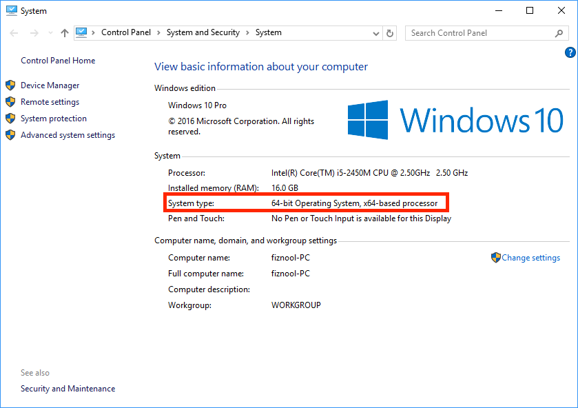 Windows System application screenshot